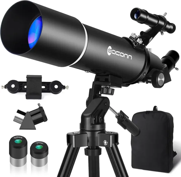 TELESKOP ASTRONOMICZNY 80mm 600mm STATYW ADAPTER DO TELEFONU PLECAK