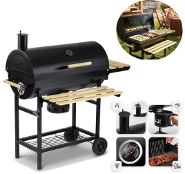 grill-weglowy-ogrodowy-beczka-termometr-komin-polki-popielnik-impreza