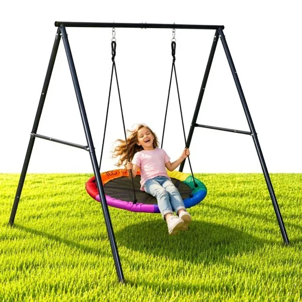 HUŚTAWKA OGRODOWA BOCIANIE GNIAZDO 100CM STELAŻ STAL DZIECI ECOTOYS