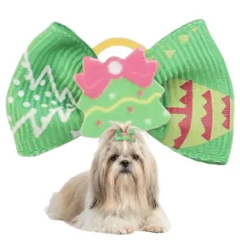 gumka-dla-psa-swiateczka-kokardka-do-wlosow-dla-psa-bami-1-zielona