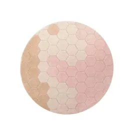lorena-canals-okragly-dywan-bawelniany-140cm-planet-bee-honeycomb-rose