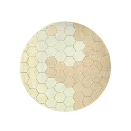 lorena-canals-okragly-dywan-bawelniany-140cm-planet-bee-honeycomb-gold