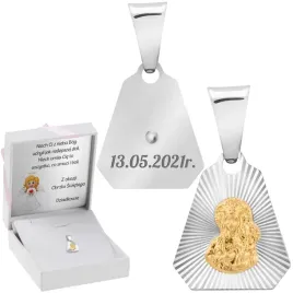srebrny-medalik-z-pozlacana-matka-boska-czestochowska-z-grawerem