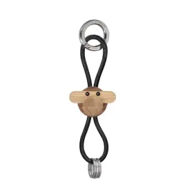 kay-bojesen-drewniany-brelok-do-kluczy-monkey-silver-black