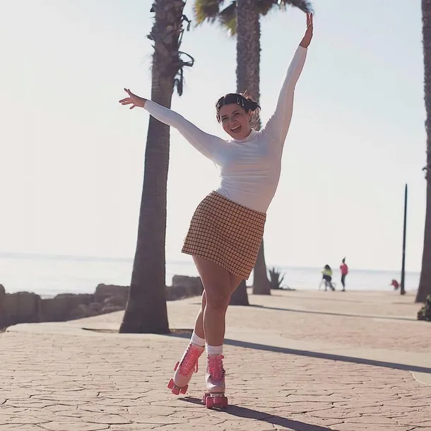 impala-wrotki-pink-tartan-stan-nowy-kolor-rozowy