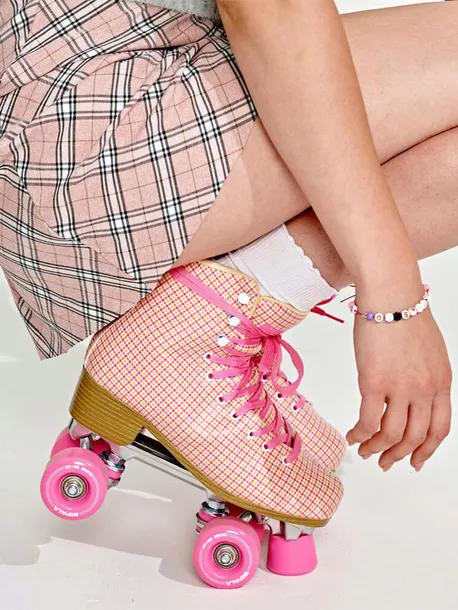impala-wrotki-roller-skates-pink-tartan-material-plozy-aluminium