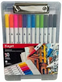 kayet-markery-dwustronne-z-akcesoriami-zestaw-artystyczny-plastyczny-30-el