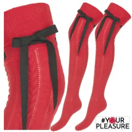 damskie-zakolanowki-swiateczne-wstazka-37-41-bawelniane-ladny-splot