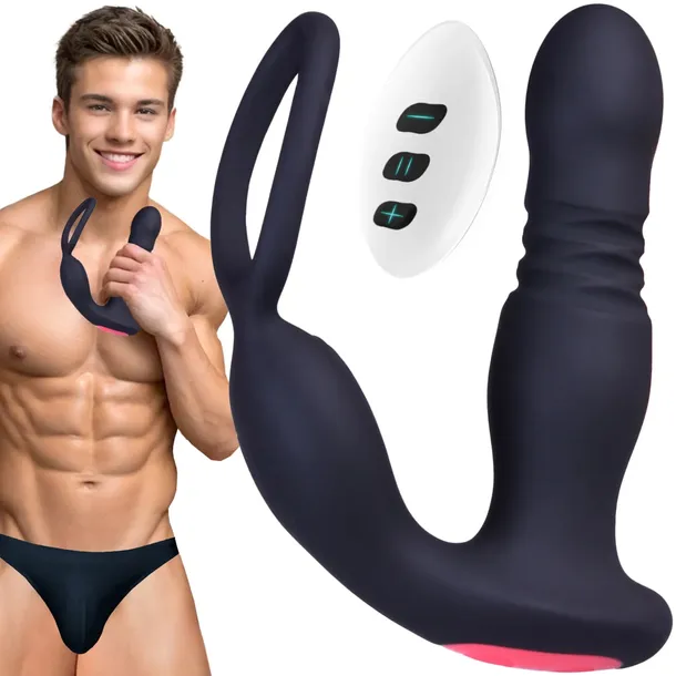 Wibrator Analny, Masażer Prostaty Posuwisty, Ruch Przód Tył, Pilot, Usb