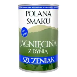 karma-dla-szczeniat-jagniecina-dynia-400g-mokra-pies-polana-smaku