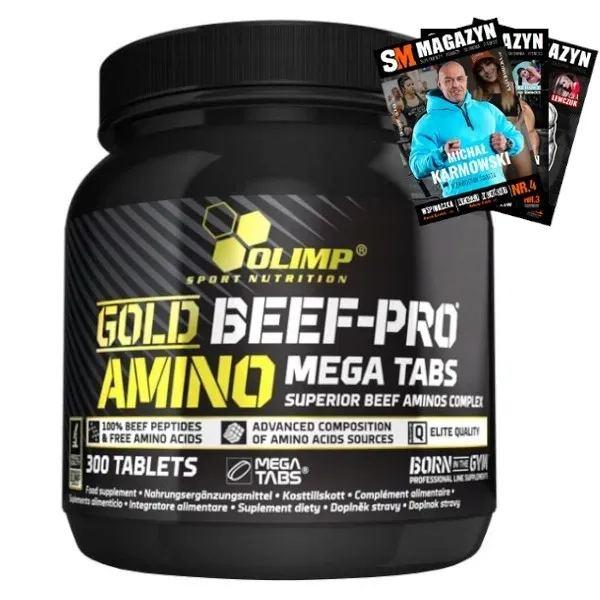 OLIMP GOLD BEEF-PRO AMINOKWASY W TABLETKACH REGENERACJA MIĘŚNIE BCAA 300k