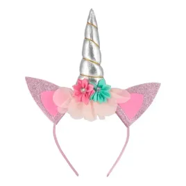 opaska-rozowa-jednorozec-ze-srebrnym-rogiem-przebranie-na-bal-karnawal-26cm