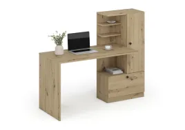biurko-z-regalemz-nadstawka-do-biura-dab-artisan-kontur-150-cm
