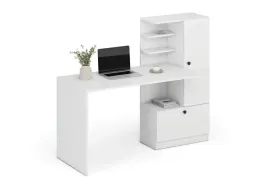 biurko-z-regalem-z-nadstawka-do-biura-biel-matowa-kontur-150-cm