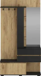 garderoba-z-lustrem-120-cm-do-przedpokoju-dab-zloty-czarny-kravo