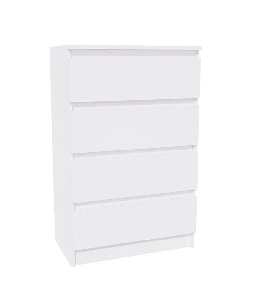 Komoda biała, 4 szuflady, szafka RTV, 60 cm, nowoczesna, salon, sypialnia