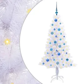 sztuczna-choinka-z-150-diodami-led-bialy-150-cm-pvc-i-stal