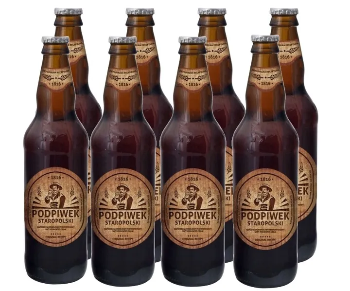 8x500ml Podpiwek Staropolski Naturalny Napój Gazowany Szkło / Naturo