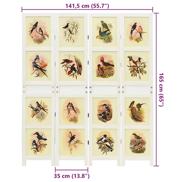 panel-romdivider-bialy-1415-x-165-cm-mdf-stan-nowy-producent-vidaxl