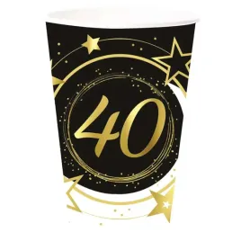 kubeczki-papierowe-40-urodziny-gwiazdy-czarno-zloty-guirca-240-ml