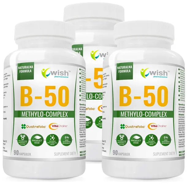 Witamina B-50 COMPLEX PRAWIDŁOWY ROZWÓJ ODPORNOŚĆ B50 metylowana 270 kaps