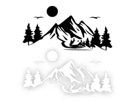 naklejka-gory-las-slonce-na-samochod-kemping-kamper-kolor