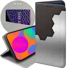 etui-z-klapka-do-oppo-a78-4g-wzory-szare-metallic-grey-futeral-pokrowiec