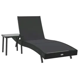 lezak-2-szt-czarny-polirattan