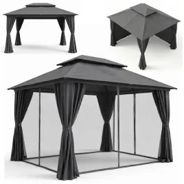 altana-ogrodowa-pawilon-3x4-m-ze-sciankami-grafitowy-moskietiera-zaslony