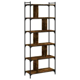 6-poziomowy-regal-na-ksiazki-przydymiony-dab-76x32x192-cm