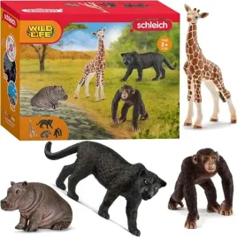 schleich-dzikie-zwierzeta-4w1-malpa-pantera-zyrafa-figurki-recznie-malowana