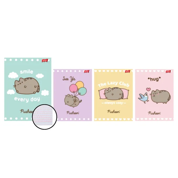 Zeszyt A5 32k linia podwójna dwukolorowa Pusheen Unipap Majewski