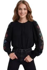 body-damski-desigual-candy-czarne-z-dlugim-rekawem-z-nadrukiem