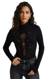 body-damski-desigual-mbs-czarne-z-dlugim-rekawem-z-nadrukiem