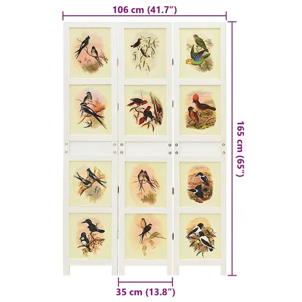 panel-romdivider-bialy-106-x-165-cm-mdf-stan-nowy-producent-vidaxl