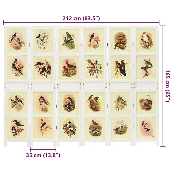 panel-romdivider-bialy-212-x-165-cm-mdf-stan-nowy-producent-vidaxl