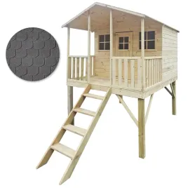 drewniany-domek-ogrodowy-dla-dzieci-gucio-antracytowy-gont-zestaw