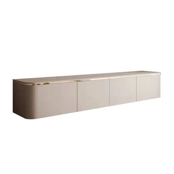 Podwieszana szafka RTV AVELINE 200 cm z oświetleniem LED, kaszmir