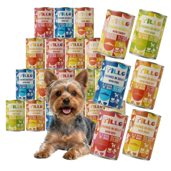 MOKRA KARMA TILLO CHUNKY MIX SMAKÓW PUSZKA 24x415G DLA DOROSŁYCH PSÓW