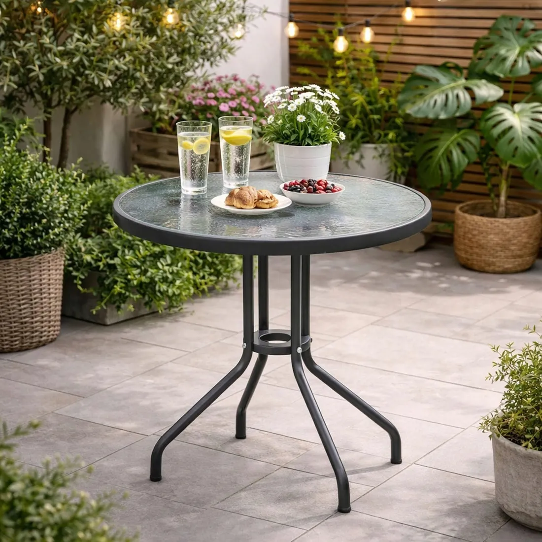 stol-stolik-ogrodowy-metalowy-okragly-szklany-blat-nik-60-cm-stan-nowy