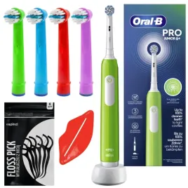 szczoteczka-oral-b-pro-junior-6-zielona-4x-koncowka-zamienna