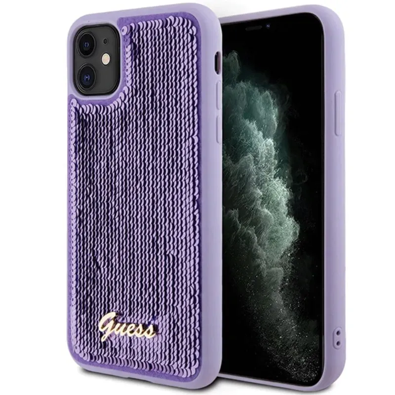 etui-guess-sequin-script-metal-do-iphone-11-fioletowe-stan-nowy
