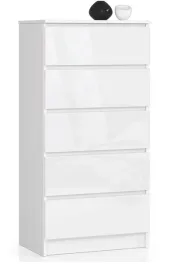 komoda-k60-5sz-clp-bialy-polysk