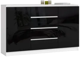 komoda-k160-2d-4sz-clp-czarny-polysk