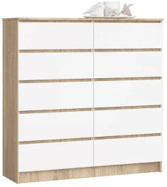 komoda-k120-10sz-clp-dab-sonoma-bialy