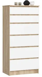 komoda-k60-6sz-clp-dab-sonoma-biala