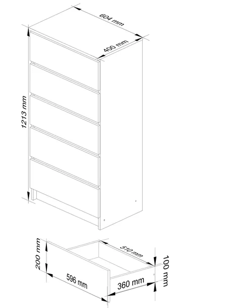 komoda-k60-5sz-clp-bialy