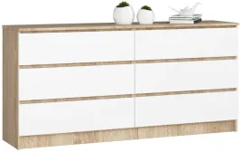 komoda-k160-6sz-clp-dab-sonoma-bialy