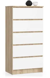 komoda-k60-5sz-clp-dab-sonoma-biala