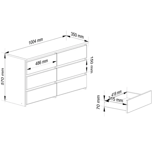 komoda-cl100-6sz-biala